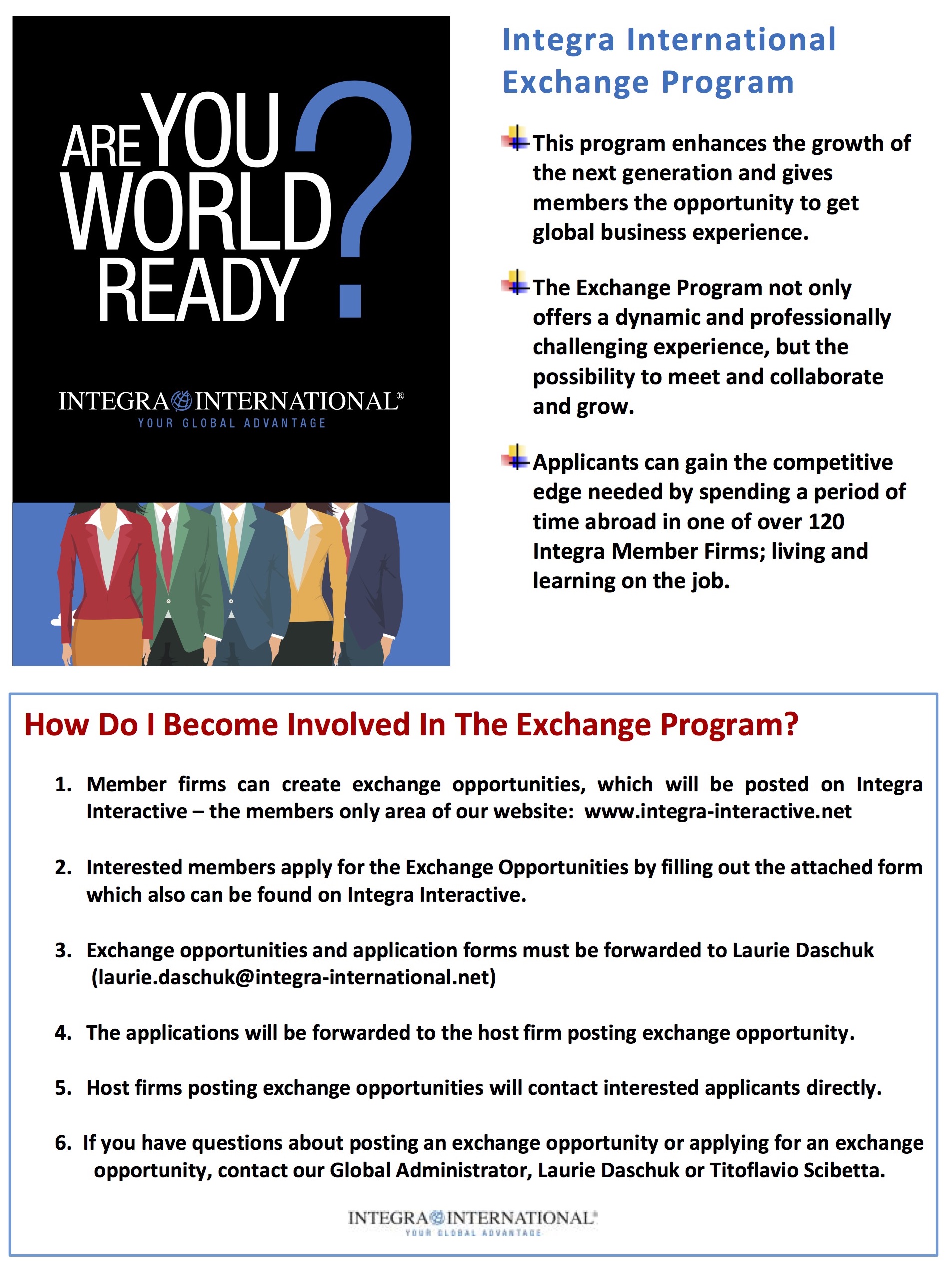 Job Exchange Program Exchange Program Flyer - Integra International